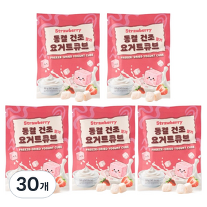 파베글라스 동결건조 요거트 큐브, 30개, 10g, 딸기
