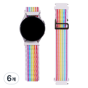 모할랩 갤럭시워치 호환 알파인 루프 밴드 스트랩 20mm, 02무지개떡, 6개