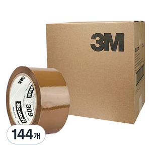스카치 309 아크릴 OPP 박스 테이프 황색 48mm x 40m, 144개