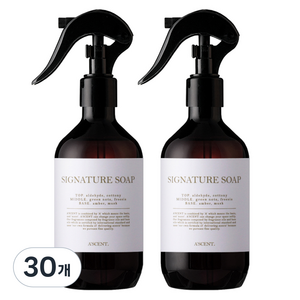 에이센트 드레스 퍼퓸 탈취제 시그니처솝 본품, 30개, 250ml