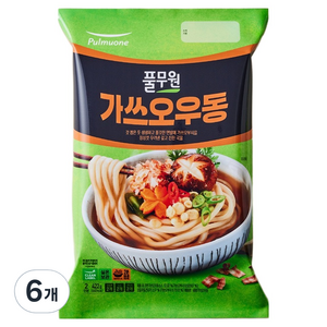 풀무원 가쓰오우동 2인분, 422g, 6개