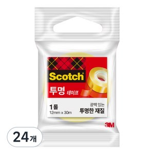 스카치 쓰리엠 투명 테이프 550 리필 12mm x 30m, 24개