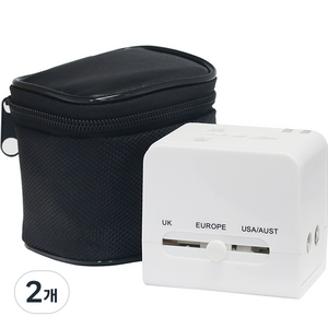 아이논 2포트 여행용 멀티어댑터 IN-TA210 화이트, 2개