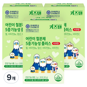 키즈텐 어린이 철분 5중기능성 플러스 사과맛, 60g, 9개