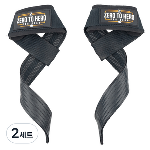 제로투히어로 논슬립 헬스 스트랩 손목보호대 양쪽 세트, Type2BLACK, 2세트