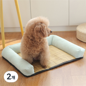 반려동물 등나무 매트, 연그린, 2개