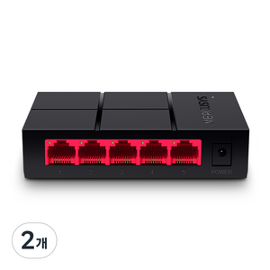 머큐시스 5 포트 10 / 100 / 1000 Mbps 기가비트 데스크톱 스위칭허브, MS105G, 2개