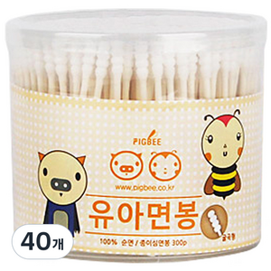 피그비 유아용 안전면봉, 300개입, 40개