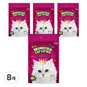 몬스터 캣리터 압축 두부 고양이 모래, 10L, 8개, 복숭아향