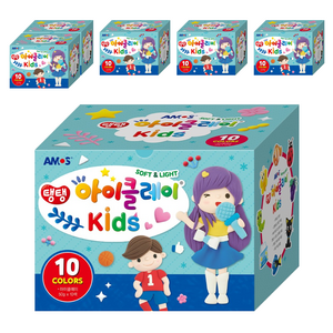 아이클레이 키즈 10색 세트, 혼합색상, 50g, 60개