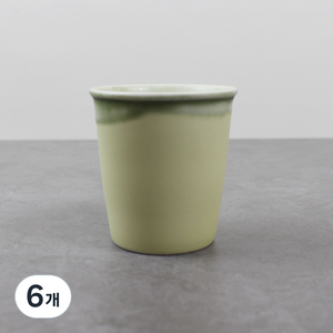 달소금 미니 물컵 믹스 미니커피잔 도자기종이컵 180ml, 아보카도, 6개