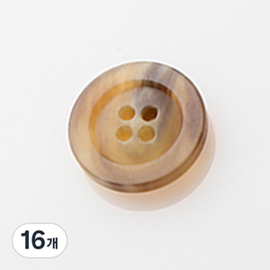 맨유 무광 단추 15mm, 베이지, 16개