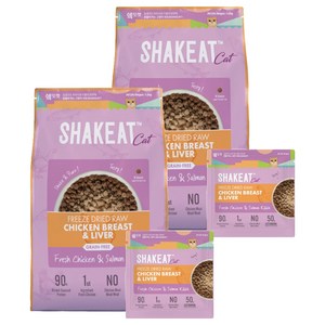 쉨잇 전연령 캣 동결건조 프레시 치킨&살몬 키블 건식사료 24p, 닭+닭간, 1.2kg, 2개