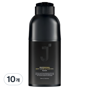 제이숲 프로페셔널 커버업 새치 염색제 300ml, 블랙, 10개