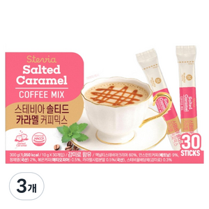 맥널티커피 스테비아 솔티드 카라멜 커피믹스, 10g, 30개입, 3개