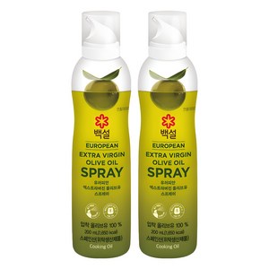 백설 유러피안 엑스트라버진 올리브 오일 스프레이, 2개, 200ml