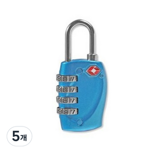 히키스 TSA 여행용 4중번호 잠금 자물쇠 블루, 5개
