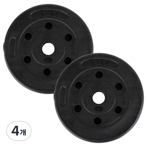 아리프 PVC 코팅 다이나믹 경량 바벨 원판 30mm용, 3kg, 4개, 블랙