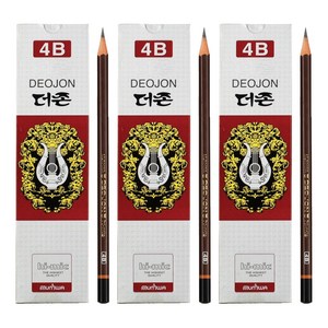문화연필 더존 연필 4B 12P, 3개