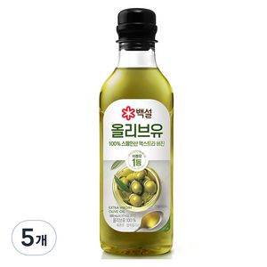 백설 엑스트라버진 압착 올리브유, 500ml, 5개