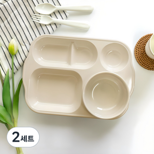 로흐야 로야 805 유아식판 세트, 연베이지, 유아식판 + 키즈볼, 2세트