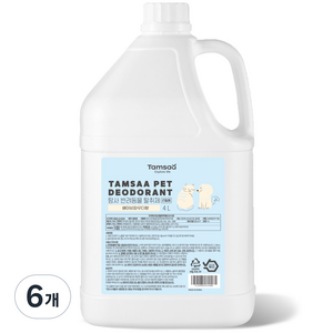 탐사 반려동물 탈취제 리필 베이비파우더향, 4L, 6개