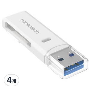 로랜텍 USB 3.0 블랙박스 SD카드 멀티 카드 리더기, RT-U197, 화이트, 4개