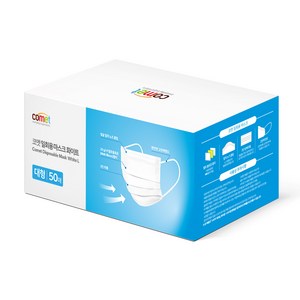 코멧 쉽게 뽑아쓰는 일회용 마스크 대형, 화이트, 50개입, 1개