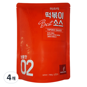미쓰리 떡볶이소스 02 보통맛, 780g, 4개