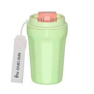 클리나 캔디머그 스텐 보온보냉 빨대 텀블러, 그린베리, 380ml, 1개