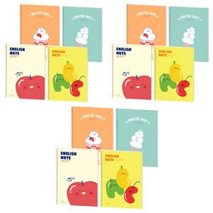 포포팬시 맬렁이 영어노트, 혼합색상, 12개