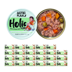 동원뉴트리플랜 홀릭 강아지 간식캔, 혼합맛(흰살참치/야채/과일), 85g, 24개
