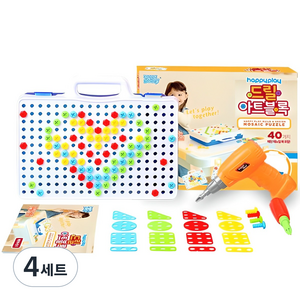 해피플레이 드릴아트블록 2D 공구놀이, 혼합색상, 4세트
