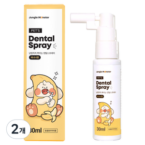 정글몬스터 반려동물 냥멍칙칙 덴탈 스프레이 바나나향, 2개, 30ml