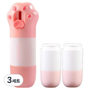쁘띠팬시 고양이발 택배 송장 지우개 택배칼 일체형 개인정보보호 스탬프, 핑크, 3세트