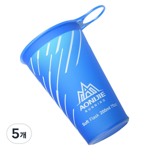 오니지 소프트 플라스크 실리콘 물컵, 블루, 200ml, 5개