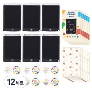 루아르모 유치원 어린이집 생일 선물 답례품 구디백 LCD 유아 드로잉패드, 12세트, 화이트