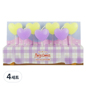 유어캔들 생일 케이크초 버라이어티 하트, 퍼플레몬, 4세트