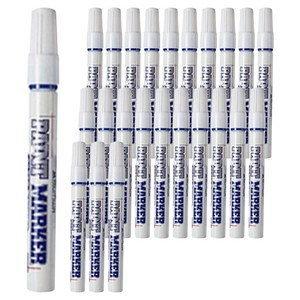 문화연필 유성 페인트 마카펜 청색, 1색, 24개입