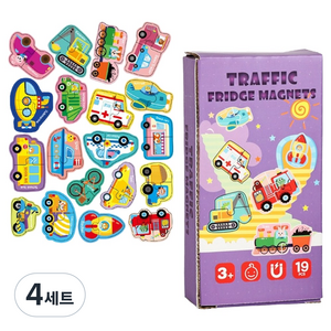 토이토 교통수단 자석 퍼즐 세트, 38피스, 4세트
