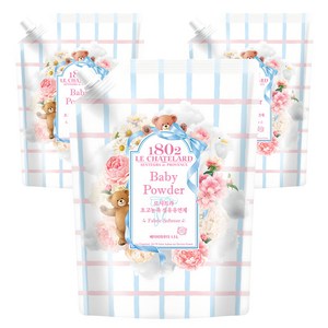 르샤트라1802 섬유유연제 베이비파우더 리필, 1.5L, 1개입, 3개