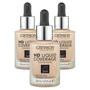 캐트리스 HD 리퀴드 커버리지 파운데이션 30ml, 030호 샌드베이지, 3개