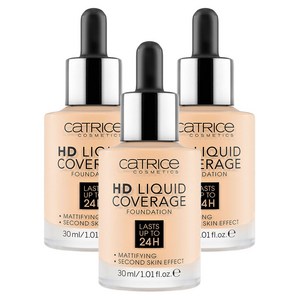 캐트리스 HD 리퀴드 커버리지 파운데이션 30ml, 002호 포슬린베이지, 3개