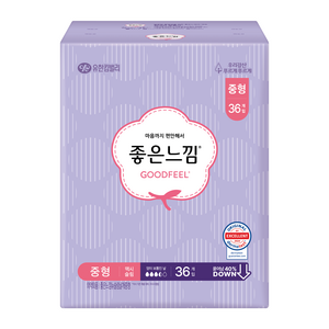 좋은느낌 오리지널 맥시슬림 생리대 날개형, 중형, 36개입, 1개