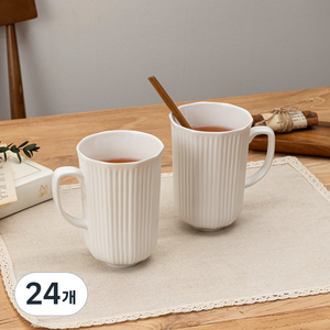 윤도자기 순백 머그 대 365ml, 화이트, 24개