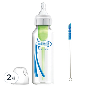닥터브라운 내로우넥 옵션스플러스 PP젖병, 혼합 색상, 250ml, 2개