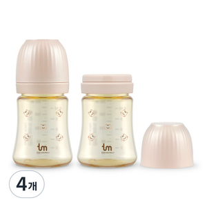 토비앤몰리 돗람이 PPSU 젖병 트윈팩, 핑크, 180ml, 4개
