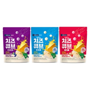 베베쿡 처음먹는 치즈큐브 플레인 16g 3p + 블루베리 16g 3p + 딸기 16g 3p, 플레인+딸기+블루베리