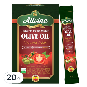 ALLVINE 올리브오일 토마토샷 15ml 14포, 20개, 210ml