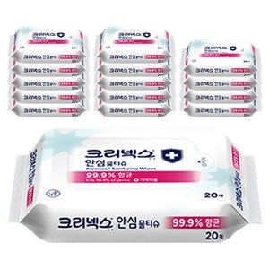 크리넥스 안심 물티슈, 4.644g, 20매, 15개
